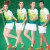 バドミントン服セット女性の丸首速乾男テニス服修身半袖ユニフォームとユニフォームの女性緑の服/白い半ズボンM