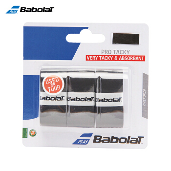 【新入荷】粘着力強化BabolatフランスBabolar 653039 Pro Tacky X 3吸汗性手ぬぐい付き黒