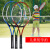子供多目的ラケト小中学生ラケットスポーツアウトドア少年初心者2人で赤2本のハンドテープ+テニス+セット+避震器+トレニグー台を撮影します。