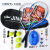 ラケトシングペア初心者セットのリバウンドテニストレーニン男女学生選択課の練習黒青ダブル豪華フルセット（図のように）